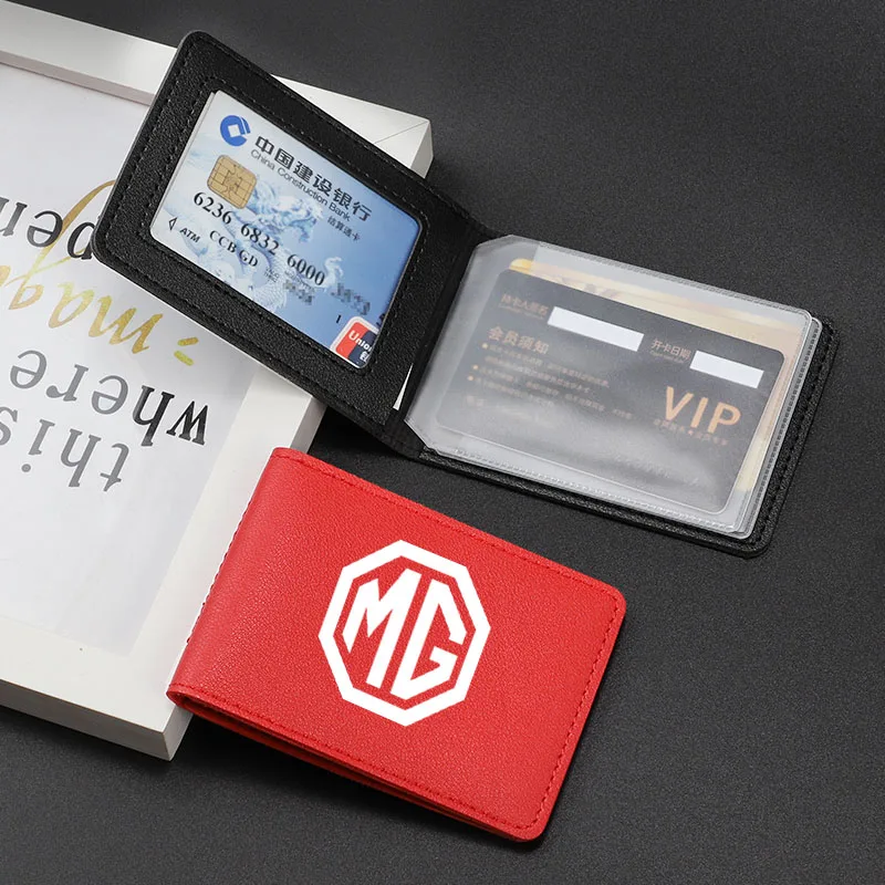Leather Car Logo ID Document Holder Card Cover For MG ZS MG5 GS HS