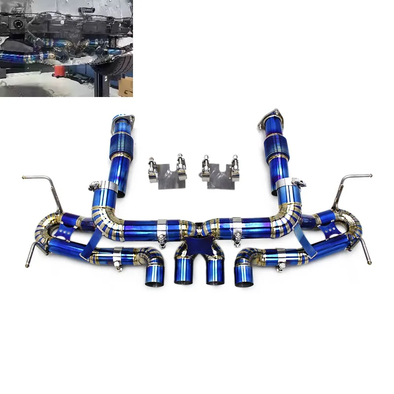 Custom Exhaust System For Chevrolet CORVETTE C8 Z06 2019-2025 Performance Catback Exhaust Titanium 3 Inch Pipe Muffler Eacape
