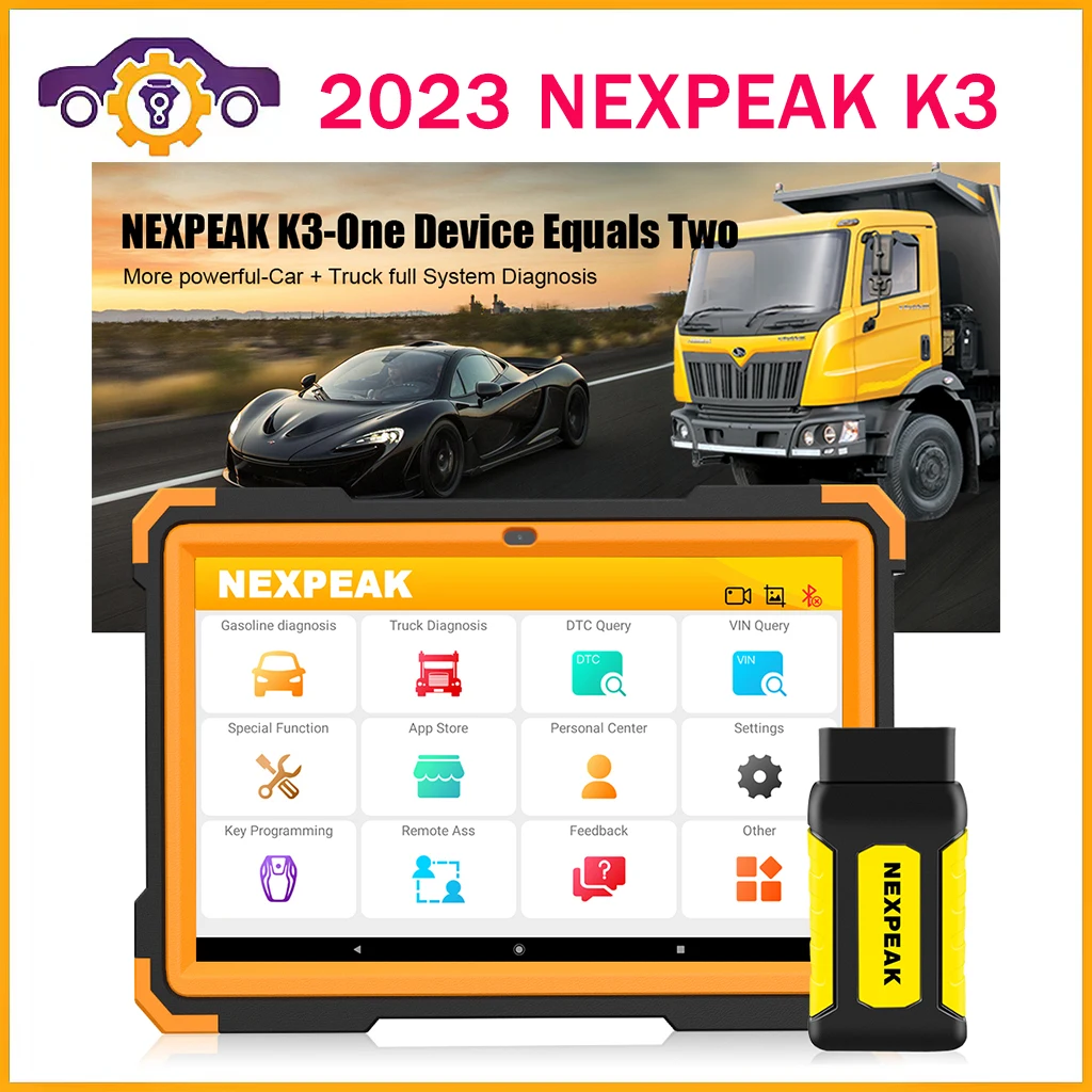 

New NEXPEAK K3 OBD2 Scanner Heavy Duty Diagnostic Tool For Car and Truck OBD2 Key Programmer Odo-meter Adjustment Car Diagnosis