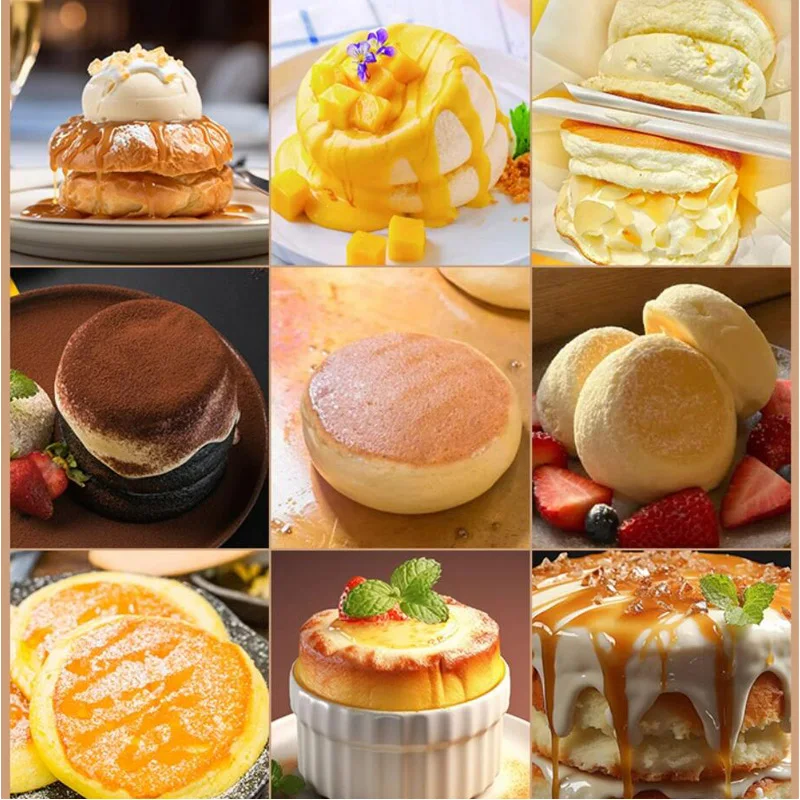 220V Electric Double Head Souffle Machine Commercial Waffle Souffle Machine Rapid Heating Souffle Cake Machine