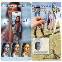 F16 Selfie Stick Tripod with 1708mm Long 8-Section Pole, Bluetooth Remote, 360° Rotation, 1/4 Interface, for Phone Camera Vlog 5