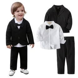 High Quality Gentleman Bowtie Decorated Boys 3-piece Suit Set /Flower Boy Clothes 3165