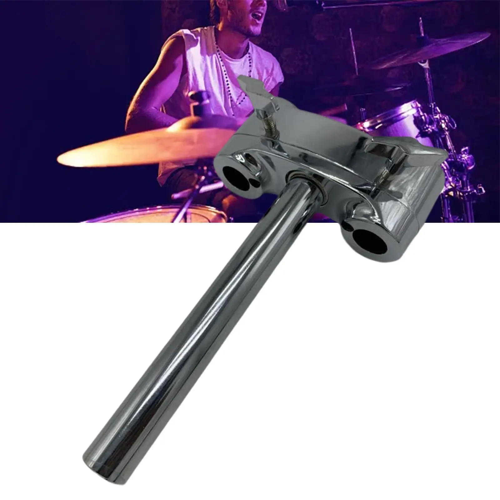Metal Tom Drum Holder Stand Universal Drum Mount Bracket for Drum Set Installation or Music Store Use