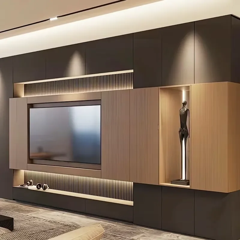 All Aluminum Metal TV Cabinet with Integrated Built in Locker Modern Minimalist Design Suitable for Living Rooms