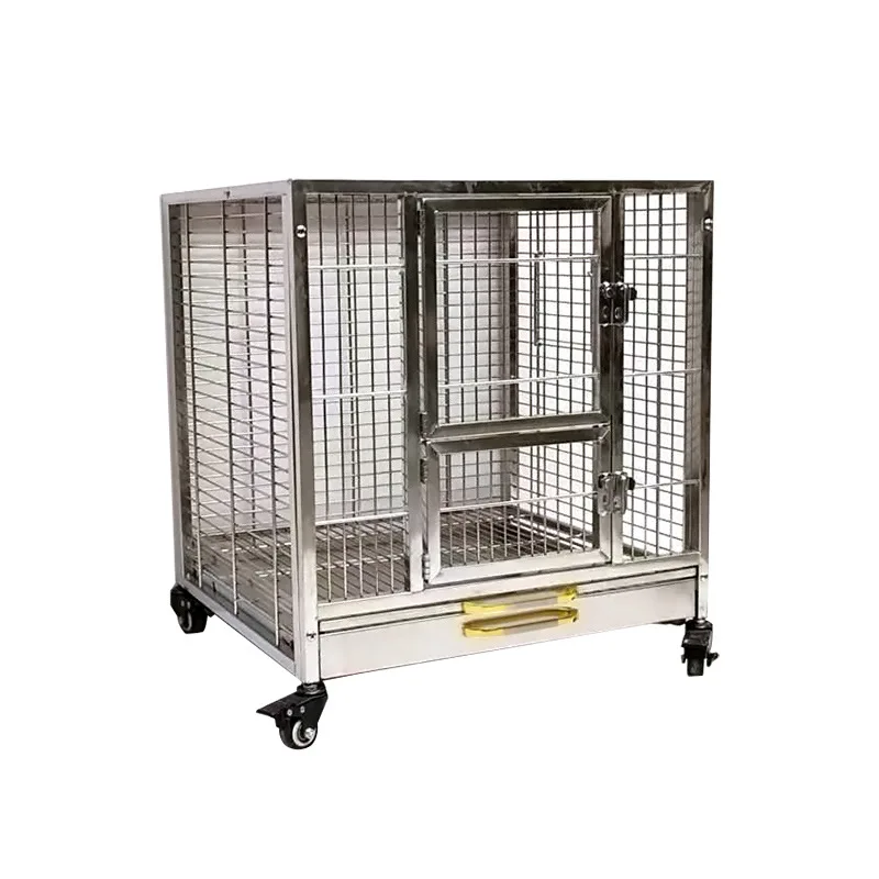 304 Stainless Steel Luxury Parrot Cage Triple Tier Eco-friendly Galvanized Surface Zipper Closure Bird Cage 156x95x117cm 15kg