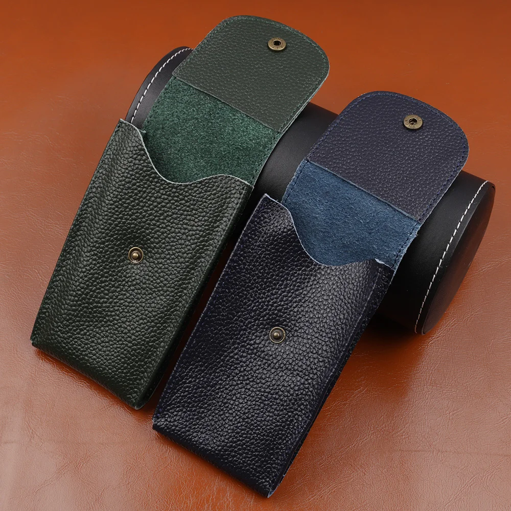 Handmade Genuine Leather Watch Box Bracelet Storage Bag Portable Jewelry Leather Watch Case Travel Pouch Watch Pouch Bag Case
