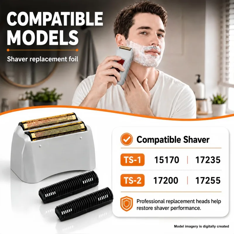 1/2PCS Electric Shaver Replacement Foil and Blade Head Compatible with For Andis Electric Shavers TS-1 ,TS-2 Shaver Blade Heads