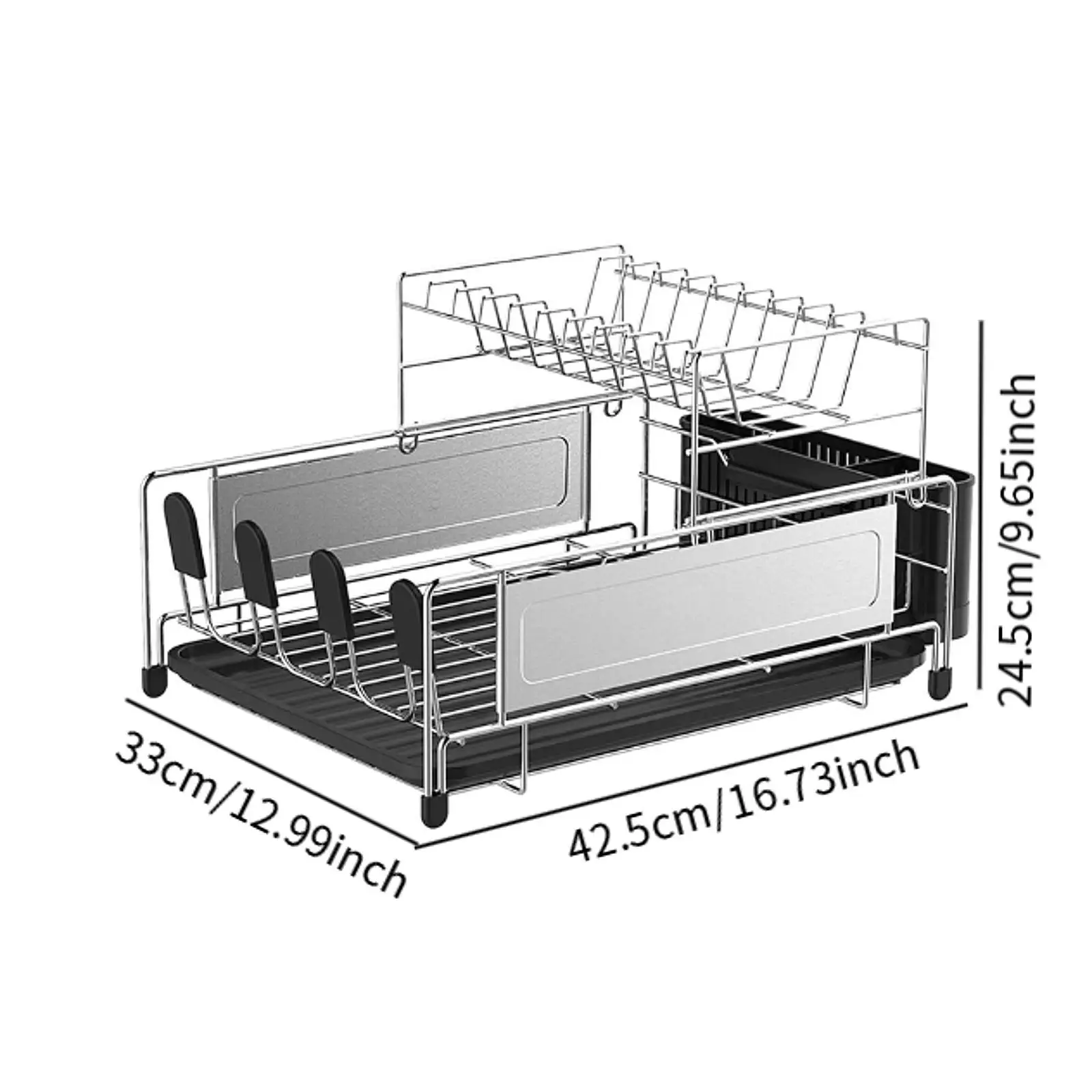 Dish Drying Rack Dish Rack Removable Stainless Steel Kitchen Drying Rack Cutlery Holder, for Bar Sink Restaurant Hotel Home