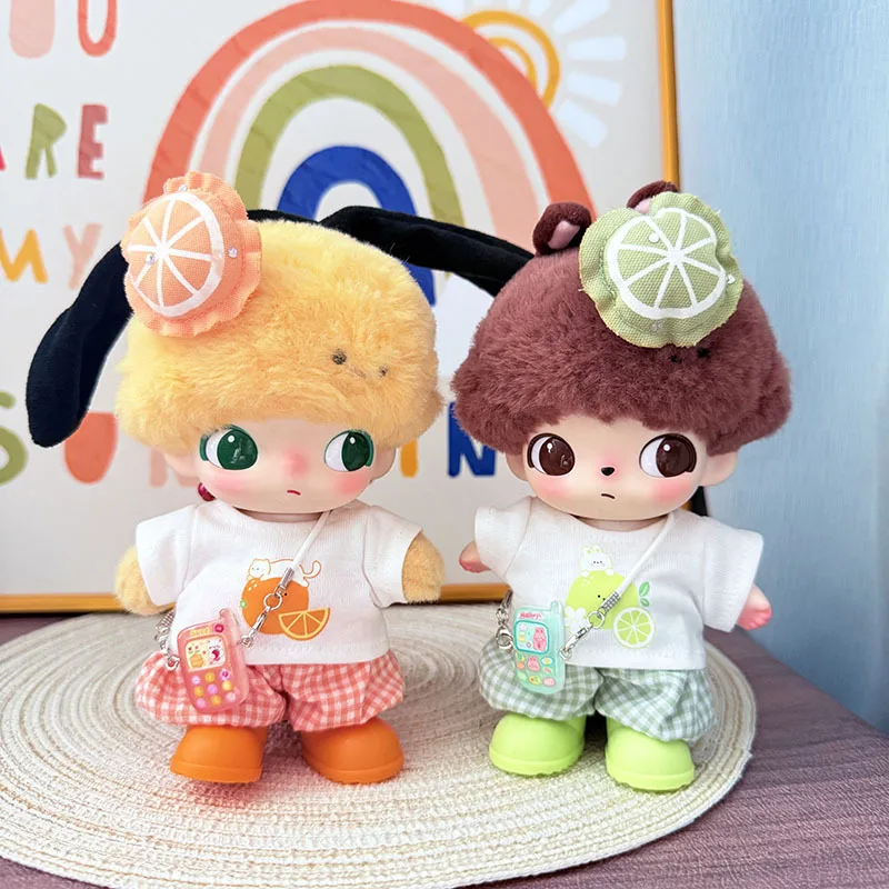 

DIMOO WORLD Doll Decor Accessories Outfit - 15/17cm Labubu Clothes Pink & Orange Cute Cat Light Green Rabbit Lemon Set