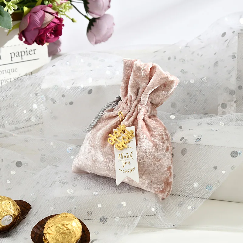 

Wedding Velvet Drawstring Tassel Bag Candy Box Gift Bags Velvet Cloth Pockets Party Fashion Christmas Day Candy Pouches