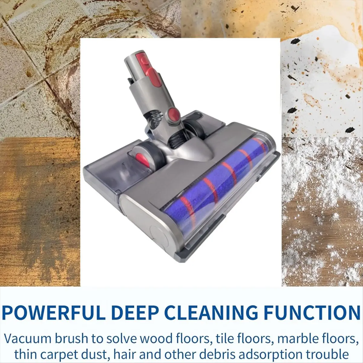 

(ESTR) Насадка для пылесосов Dyson V15 V11 V10 V8 V7: Мягкая роликовая щетка с подсветкой для обнаружения пыли и насадками-мопами с резервуаром для воды