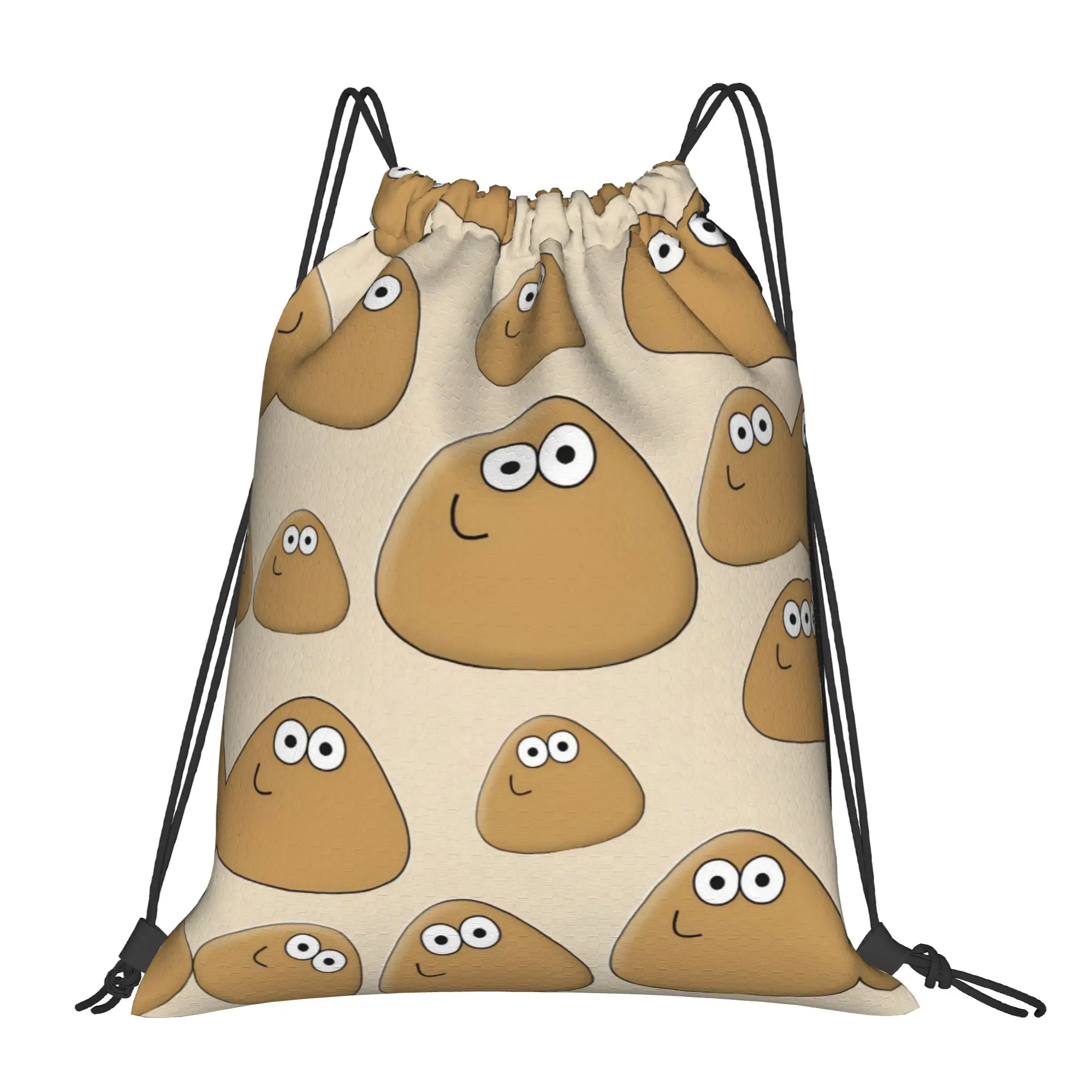 My Pet Alien Pou Drawstring Backpack Sports Gym Bag Water Resistant Game Cartoon String Sackpack Exercise 36cm (W) x 43cm (H)