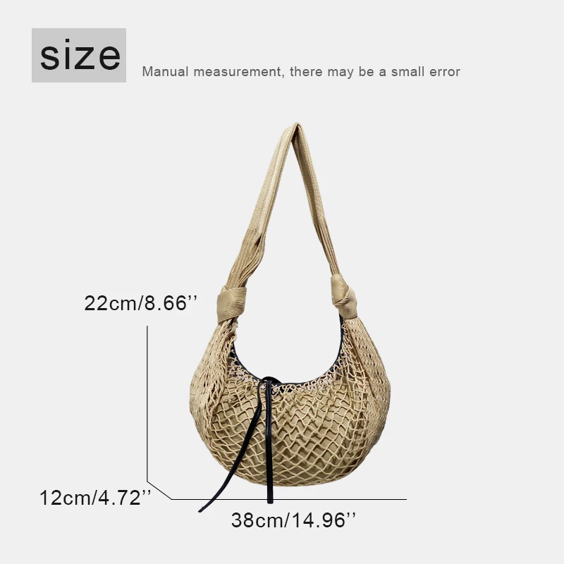 Korean Fortune Croissant Filt Half Moon Bag For Women Luxury Designer Handbags And Purses 2024 New In Mesh Hollow Liner Shoulder