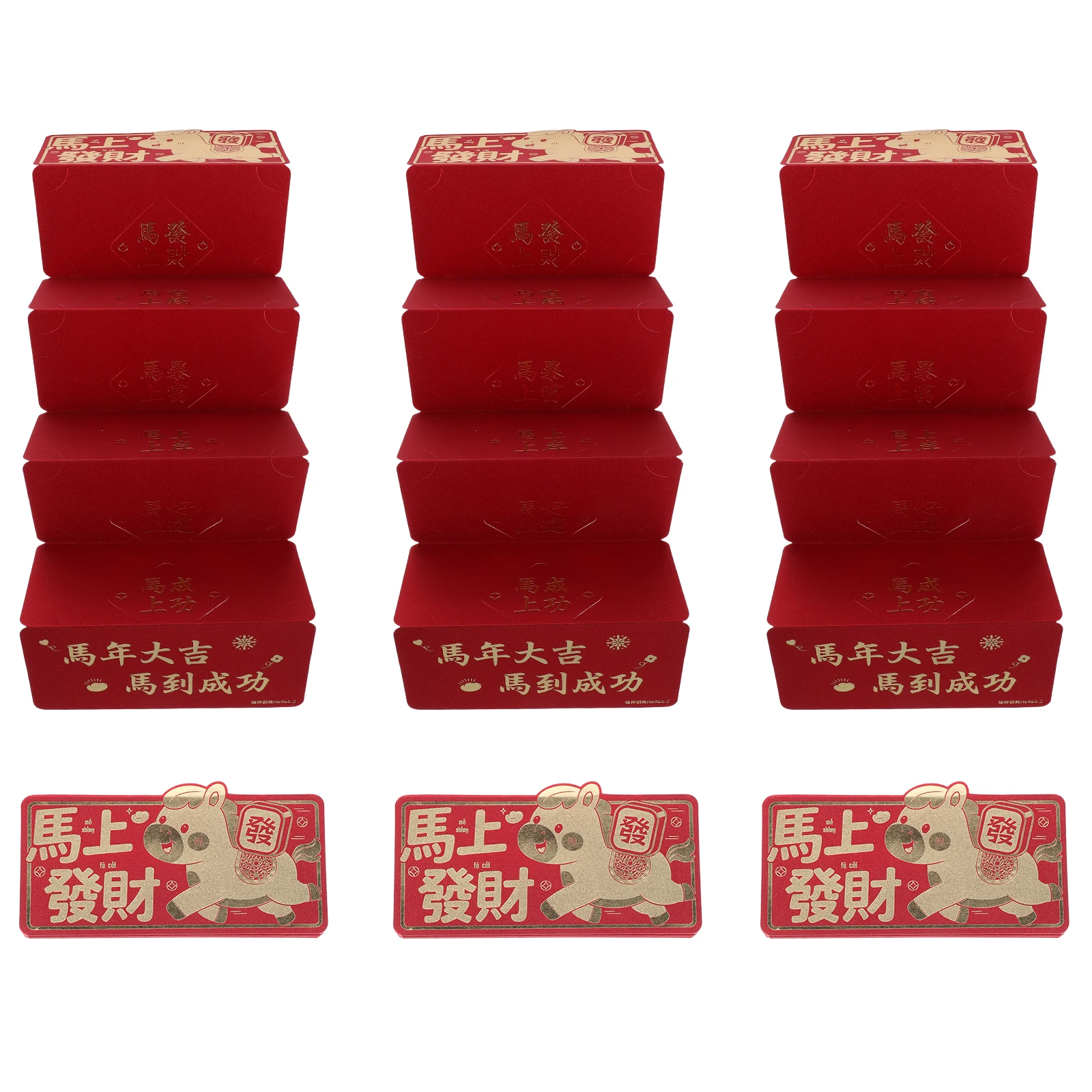 

6pcs 2026 Chinese New Year Red Packets Horse Zodiac Hong Bao Envelopes Expandable Six-Link Design For Lunar Festival Wedding Tet