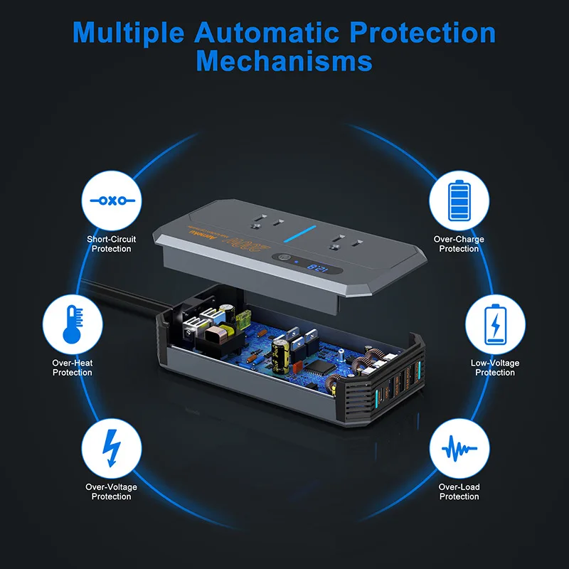 Inverter per auto 200W DC 12V a AC 220V 110V trasformatore converti convertitore presa multifunzione Inverter per auto adattatore di alimentazione