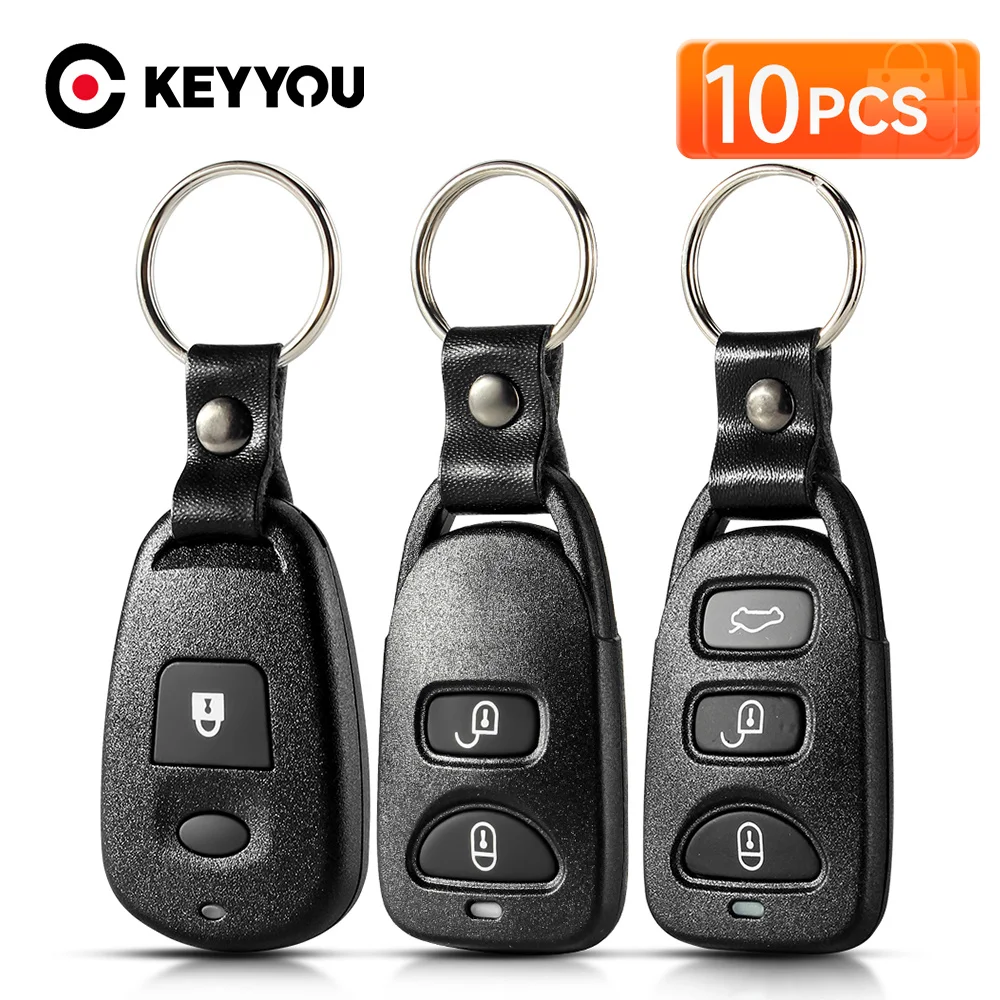 

KEYYOU 10Pcs 2/3/4 Buttons Brand New For Hyundai Tucson Elantra Accent SANTA FE Remote CAR Key Shell Control Case Panic Cover