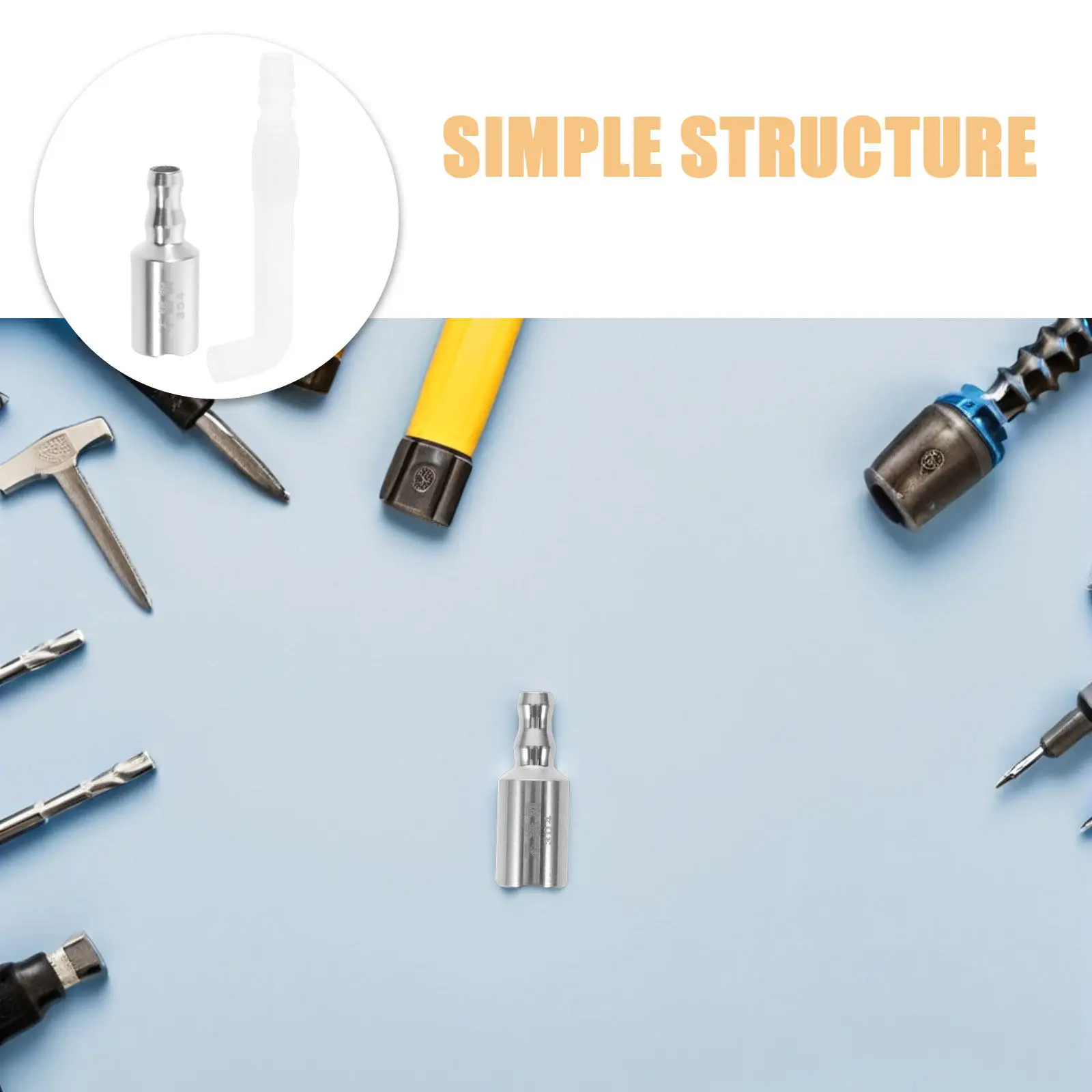 2Sets Tea Set Submersible Intake Accessory Silicone Hose Adapter Stainless Steel Weighted Hose End Stabilizer for Tea Tray Pump