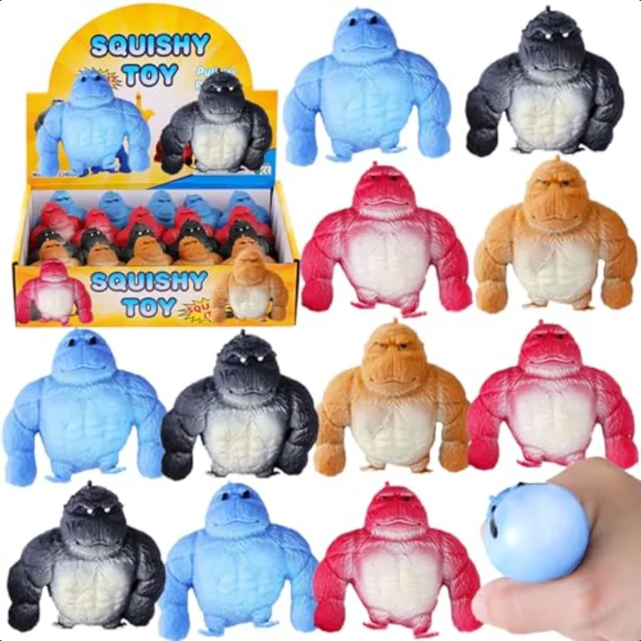 20 Pack Mini Monkey Str Balls Squishy Monkey Decompr and Squeeze Str Toy Squishy Fidget Toys Gorilla Toy Str Relief Toy Autism