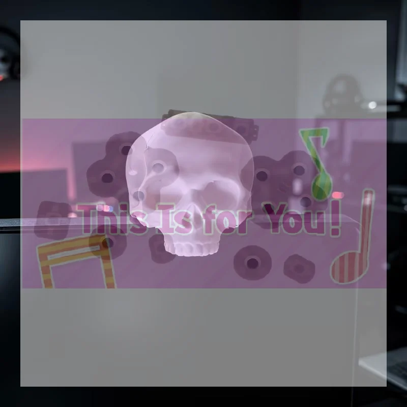 【MA】Skull Head Monitor Decoration, Gothic Style Desktop Ornament, Gaming Room Ambiance PC Accessory, Desktop Decor