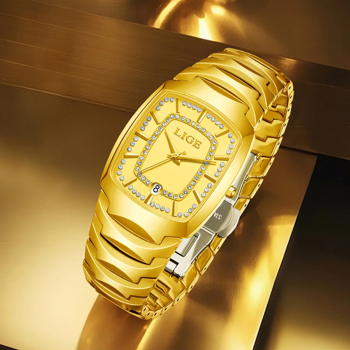 LIGE Elegancki damski zegarek Moda Casual Ceramiczny pasek Kalendarz Kwarcowy zegarek na rękę Wodoodporny Biznesowy luksusowy prezent Zegarki damskie
