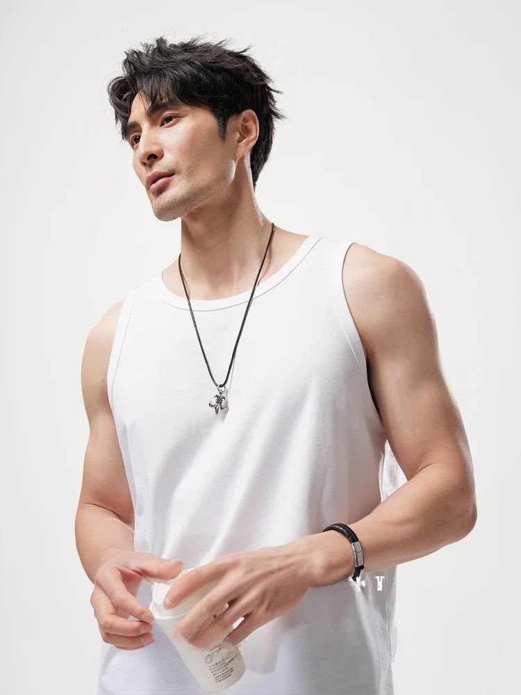 

Мужской белый спортивный жилет Fourth District, свободный крой, летняя новая одежда, дышащая, впитывающая пот, повседневная одежда