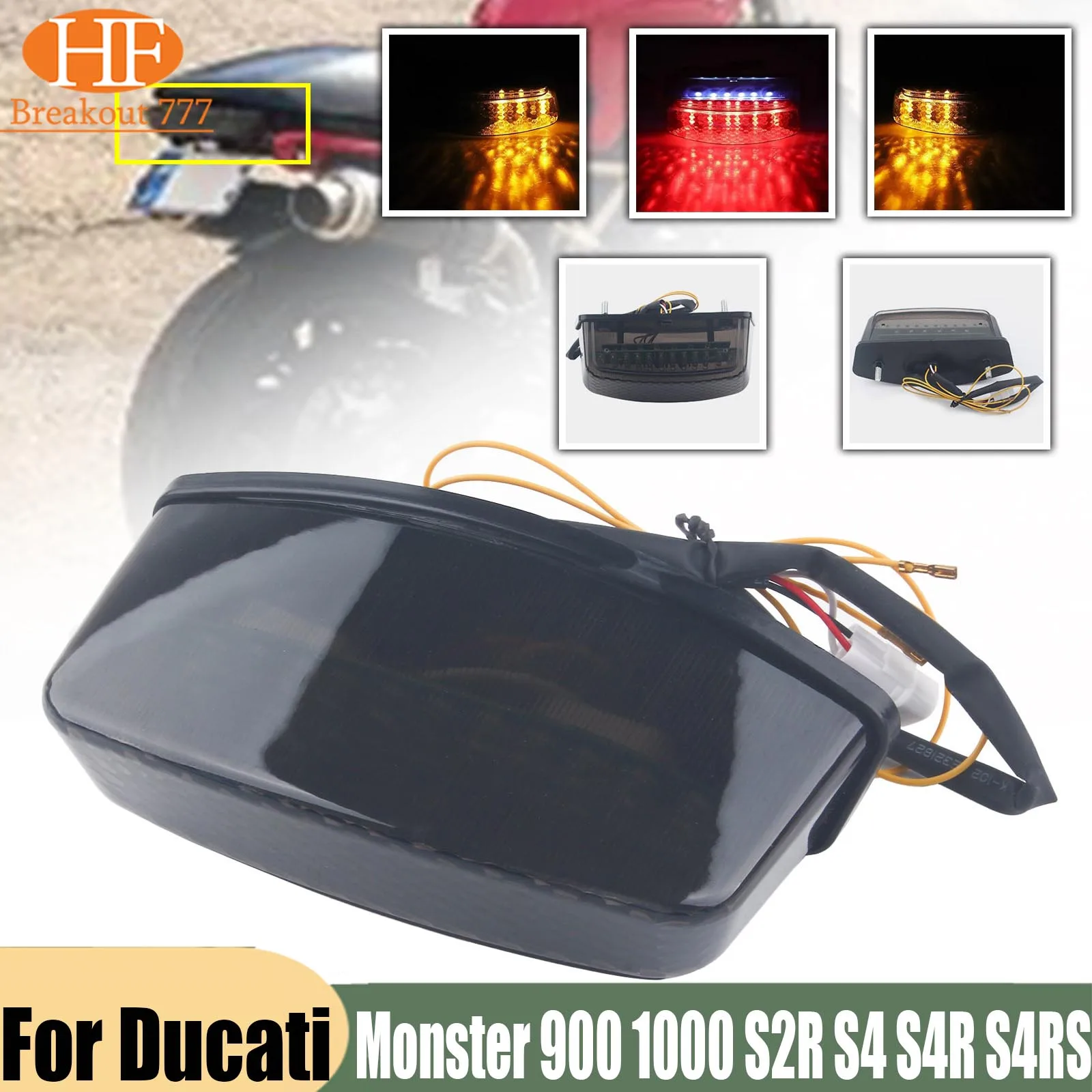 Motorcycle rear Brake LED Tail lights For Ducati 1994-2008 Monster 900 1000 S2R S4 S4R S4RS
