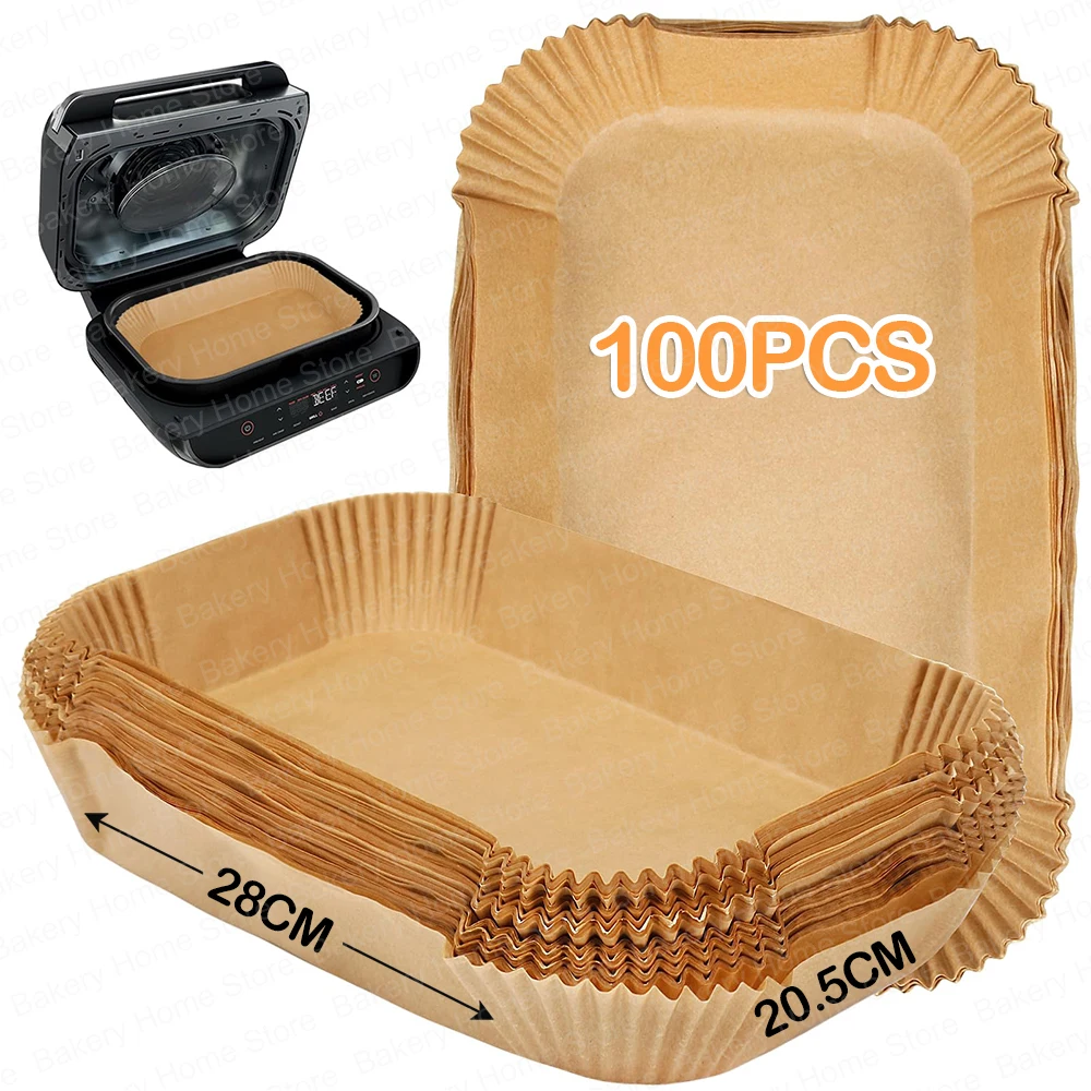 مقلاة هوائية مستطيلة للاستعمال مرة واحدة بطانات ورق زبدة للنينجا FG551/DG551/IG651 Foodi Smart XL ملحقات خبز الشواية الداخلية