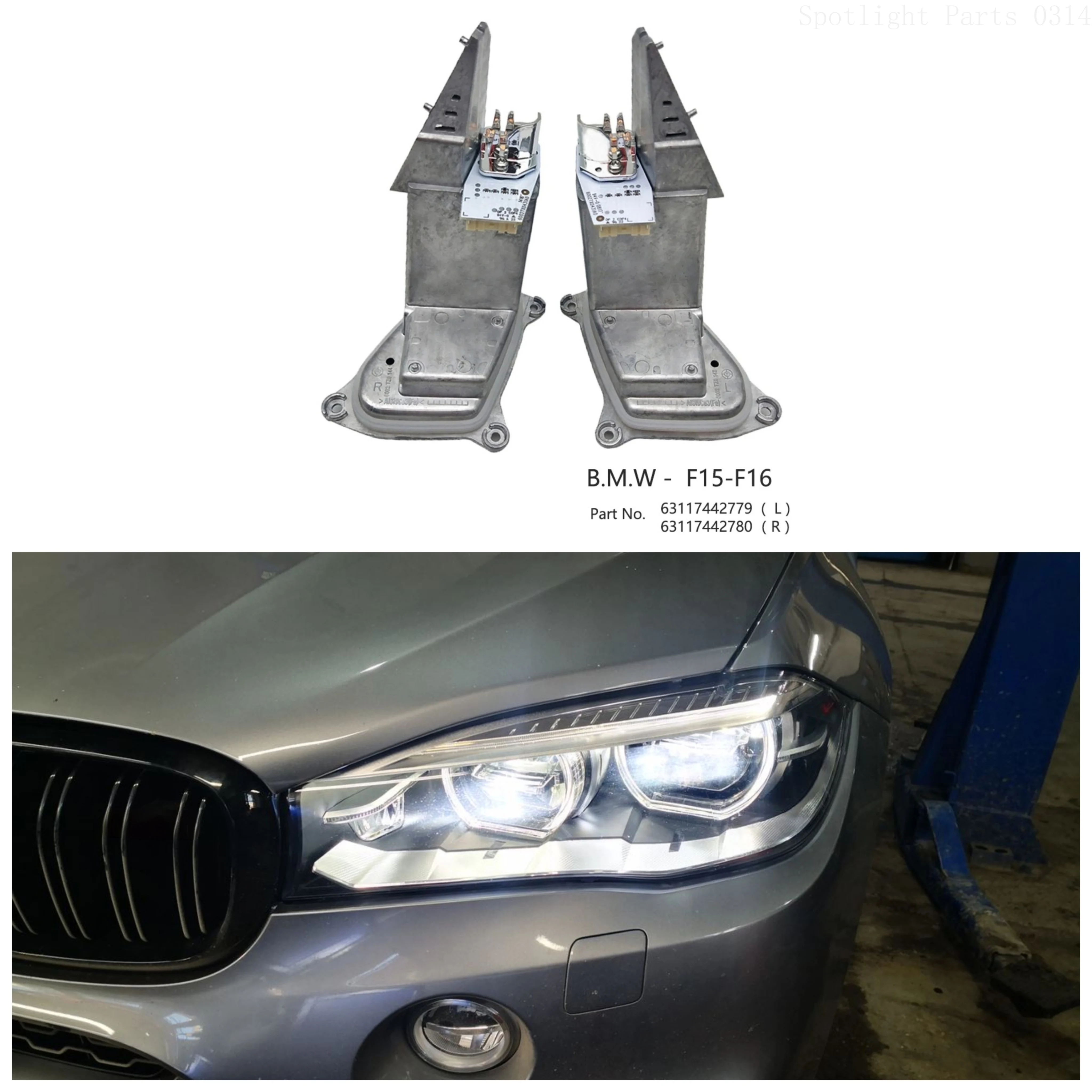 

OE 63117442779 63117442780 For BMW X5 X6 F15 F16 2012-2019 Full LED EU Version Headlight DRL Module Unit DRL Angel Eye Module