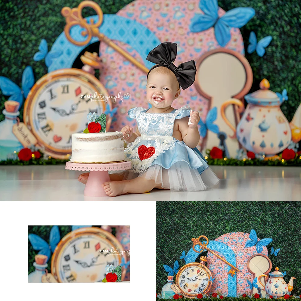 小さな子供のための王子の背景誕生日ケーキ写真撮影森のファンタジー赤ちゃんのための不思議の国の背景
