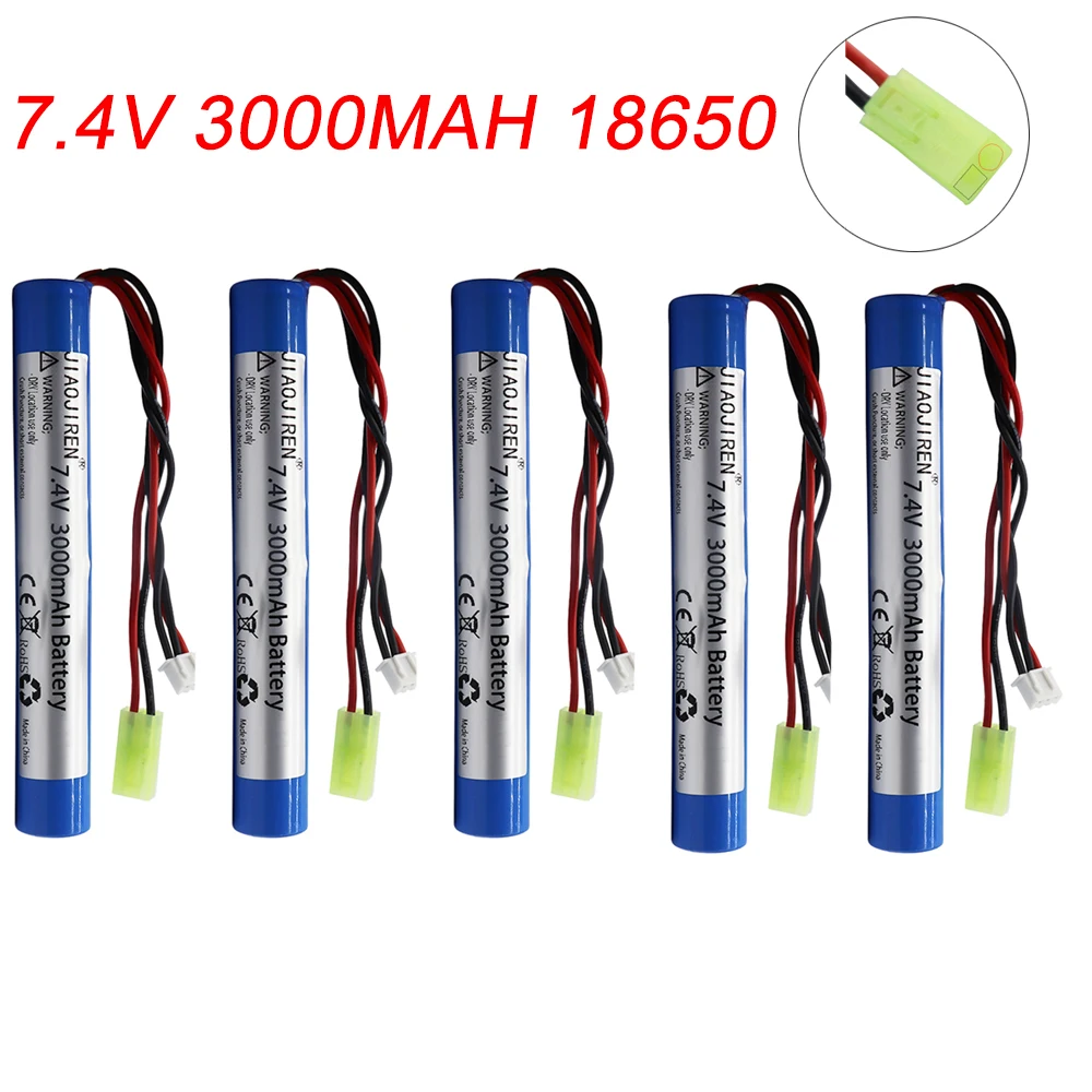 Water Gun Lipo Battery 3000mAh 2S 7.4V 18650 for AKKU Mini Airsoft gun water Gun Battey Parts Tamiya SM Connector for air gun