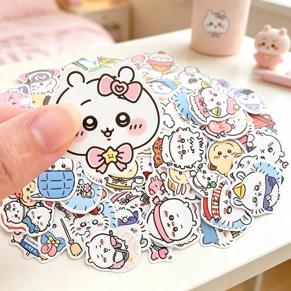 100Pcs Kawaii Chiikawa Cute Cartoon Stickers, Decor for Desk, Laptop, Scrapbook, Luggage & Room Decor, Kids Gift