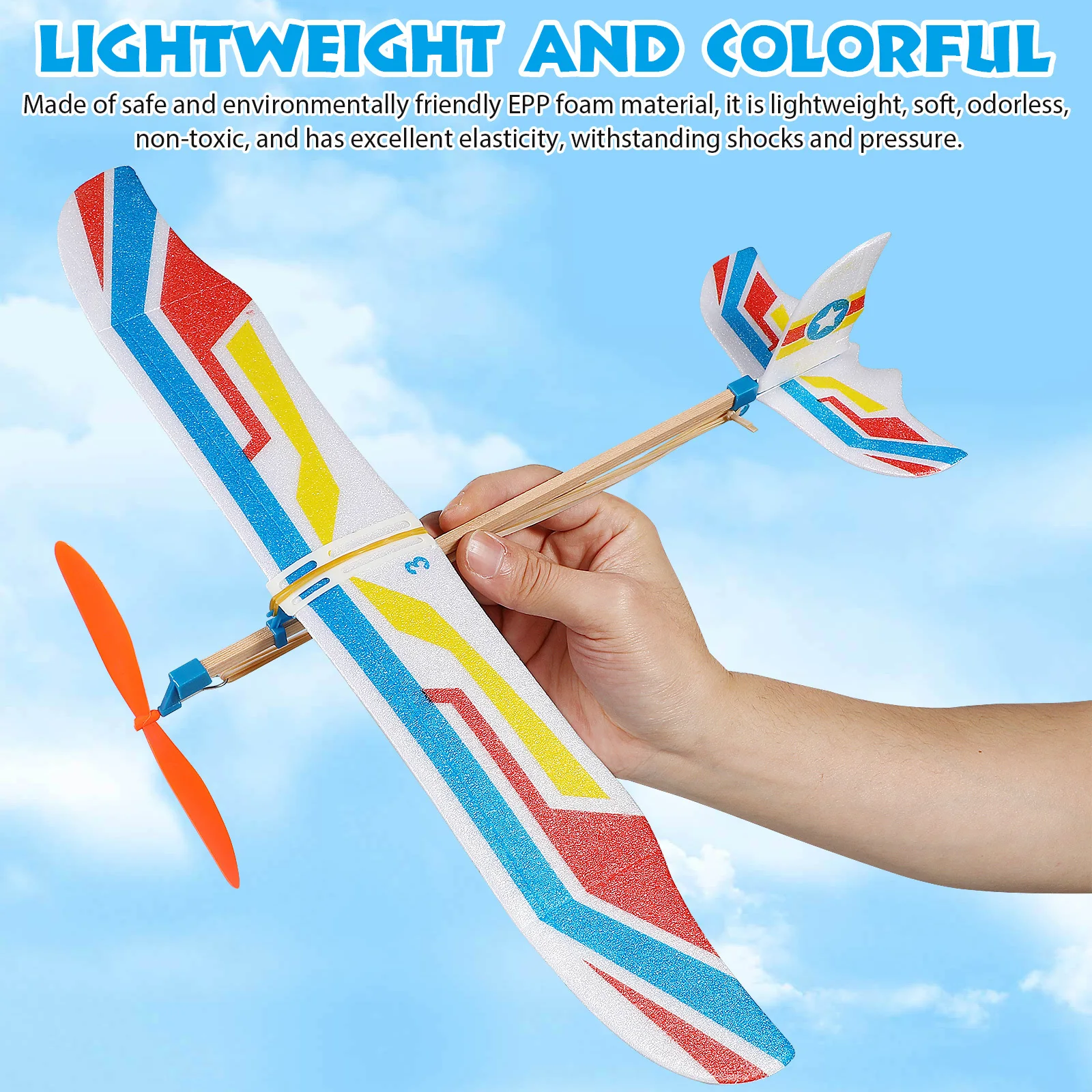 เครื่องบินร่อน DIY 5 ชิ้น ชุดของเล่นเสริมพัฒนาการเด็ก สีสันสดใส สำหรับเด็ก ไม่ใช่รถบังคับวิทยุ