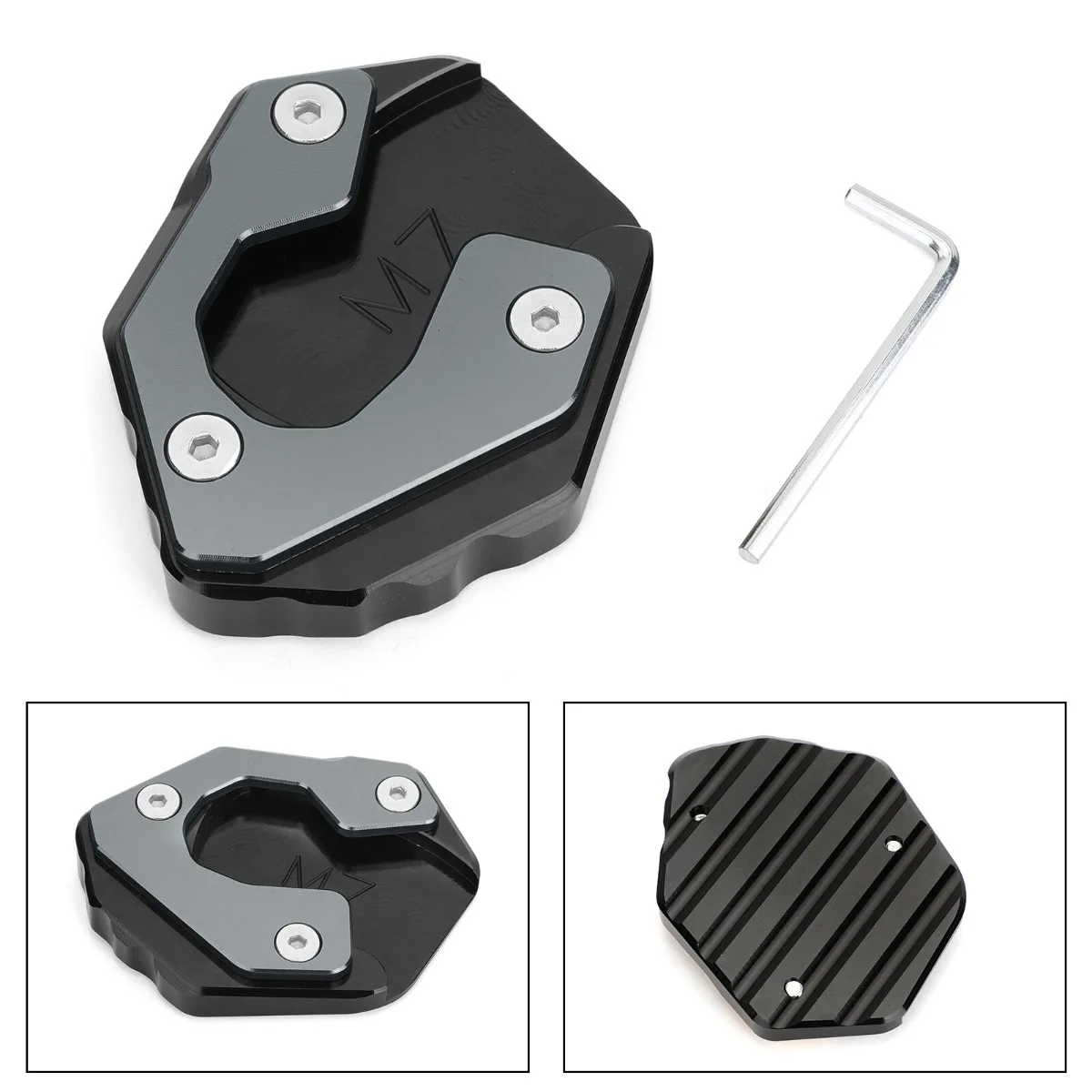 Side Stand Extension Kickstand Enlarger Plate For Yamaha MT-07 FZ-07 Titan-color Replacement Accessories