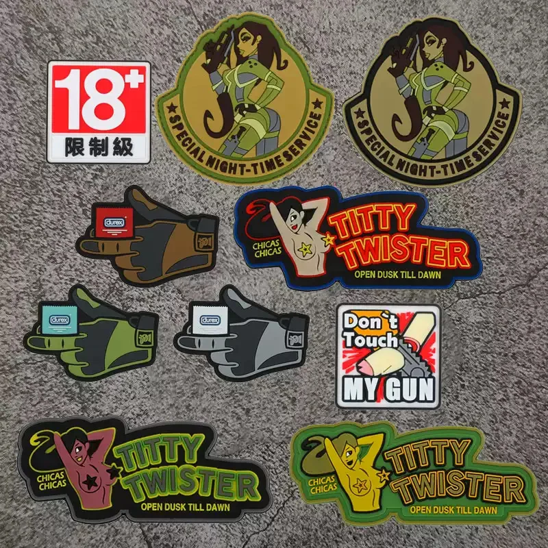 Sexy Girl PVC Patch Embroidery on Clothes Tactical and Military Accessories Hook and Loop Patches Backpack Morale Badge