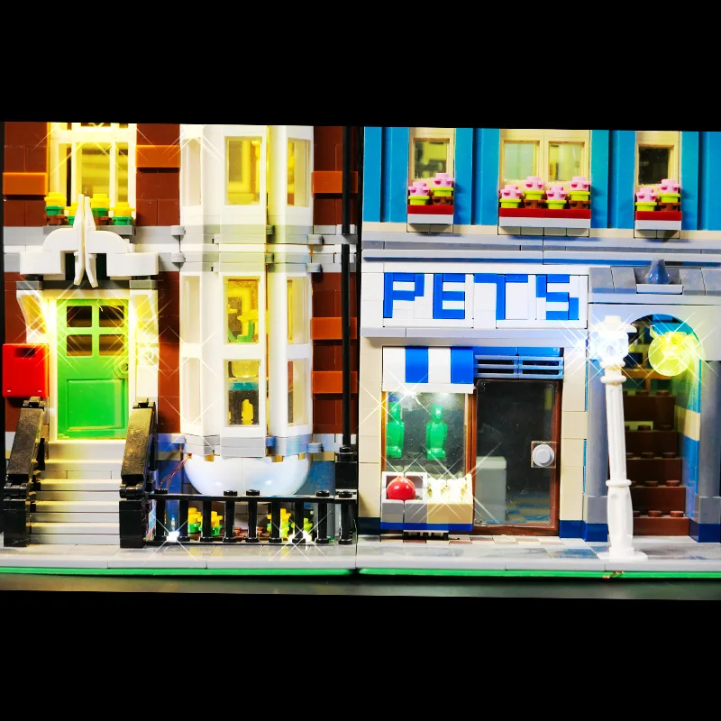 Zestaw świateł LED do LEGO 10218 Pet Shop Kompatybilny z 15009 Lampy DIY Prezent (Nie zawiera klocków, zestawów, modeli)