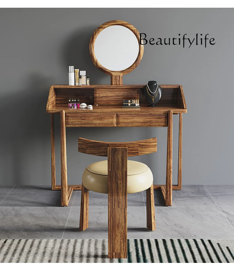 

Современный комод из черного дерева, комбинация простой новой китайской виллы, скандинавский столик для макияжа из цельного дерева