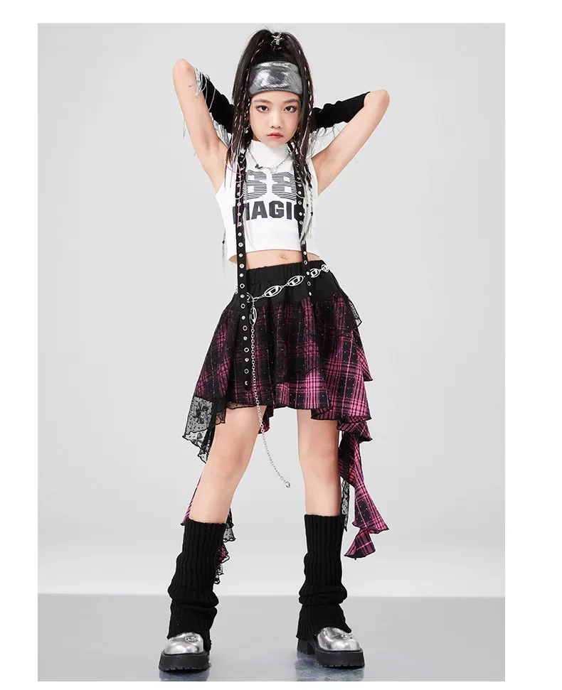Mädchen Jazz Hip-Hop Tanzkostüme Set Bühnenoutfits für Mädchen Gruppen Kpop Mode Laufsteg-Show Tanzbekleidung Sets – Detail 12