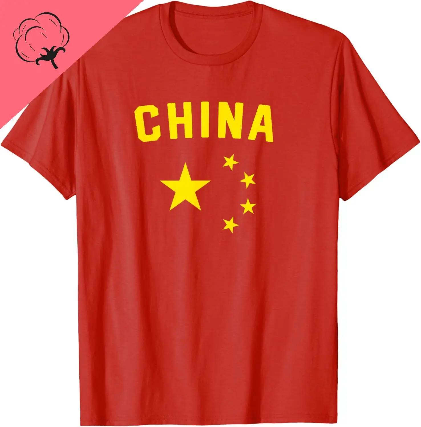 I Love China Minimalist Chinese Flag T-Shirt Vintage Clothes Breathable and Comfortable Cotton Tee Customizable Camisas