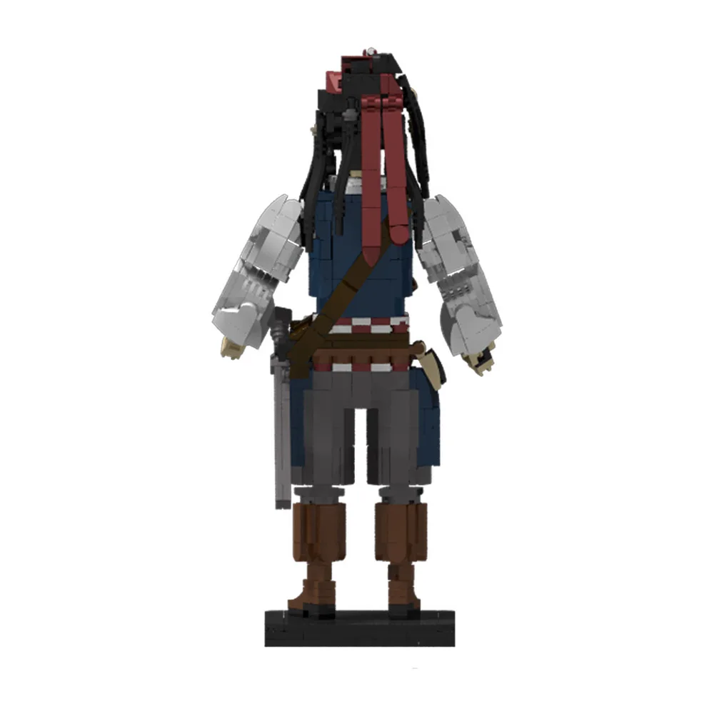 

MOC Captain Jack Sparrow Figurine Building Blocks Model Movie Pirates of the Caribbean Jack Captain Bricks Assembly Toy Kid Gift