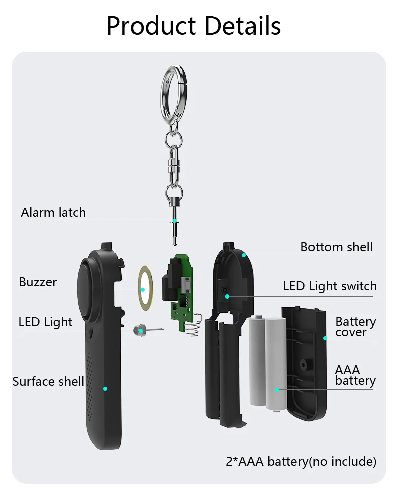 Self Defense Alarm 130dB Anti-wolf Girl Child Women Security Protect Alert Personal Safety Scream Loud Emergency Alarm Keychain