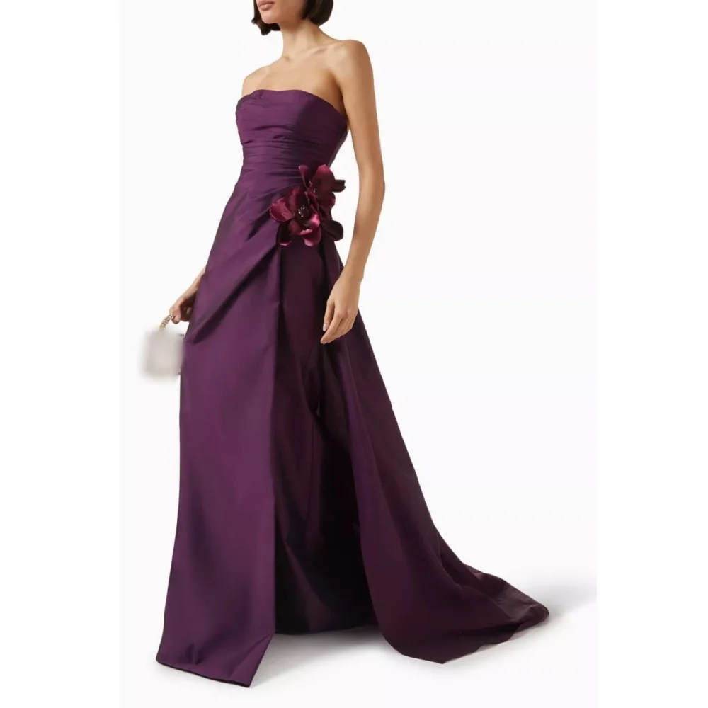 

Customized Formal Evening Dress Applique Temperament Strapless Party Dresses Trumpet Long Dresses Modern Style