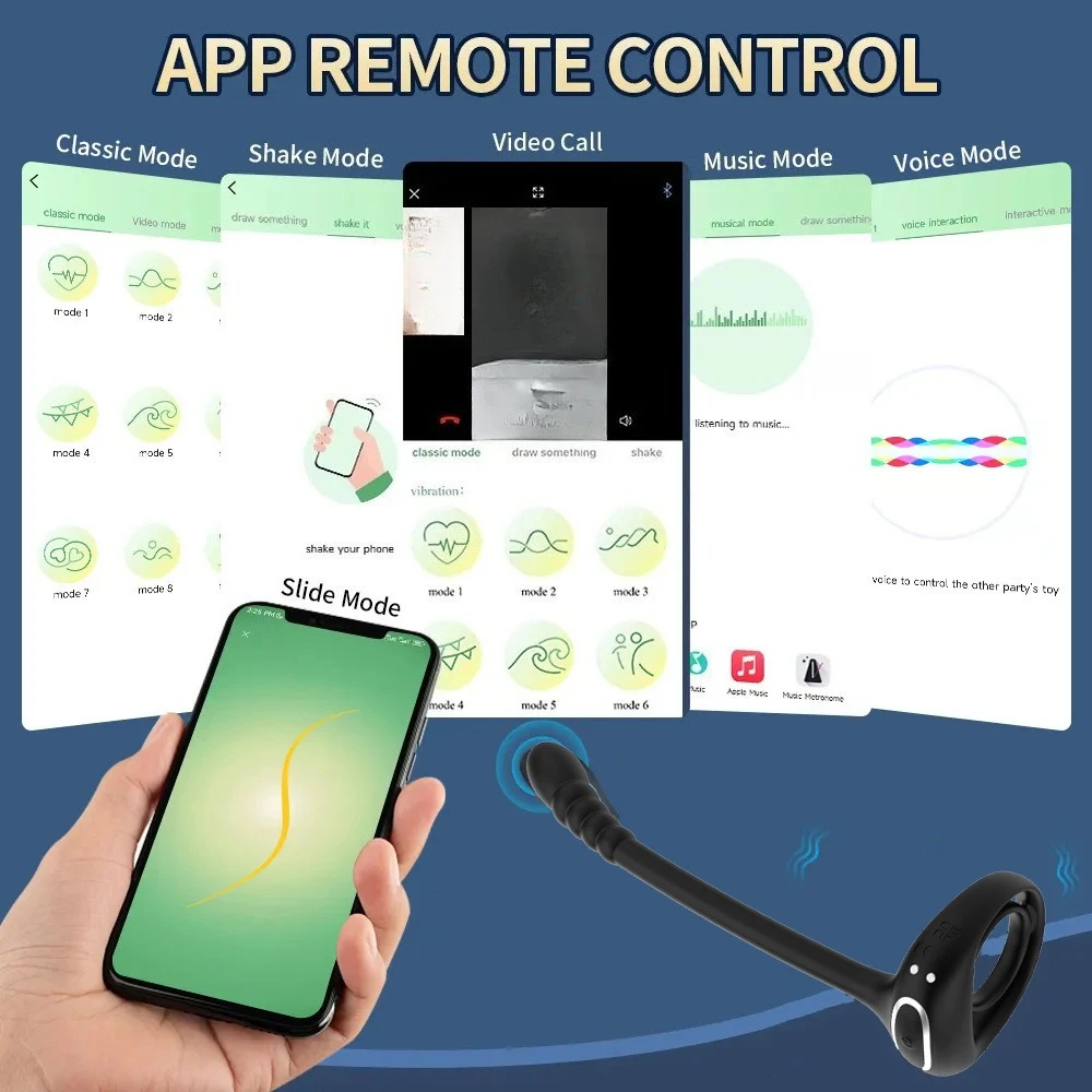 APP Remote Control Cockring Ring Vibrator for Men Testicle Massage Prostate Stimulate Anal Butt Plug Masturbator Adult Sex Toy view 3