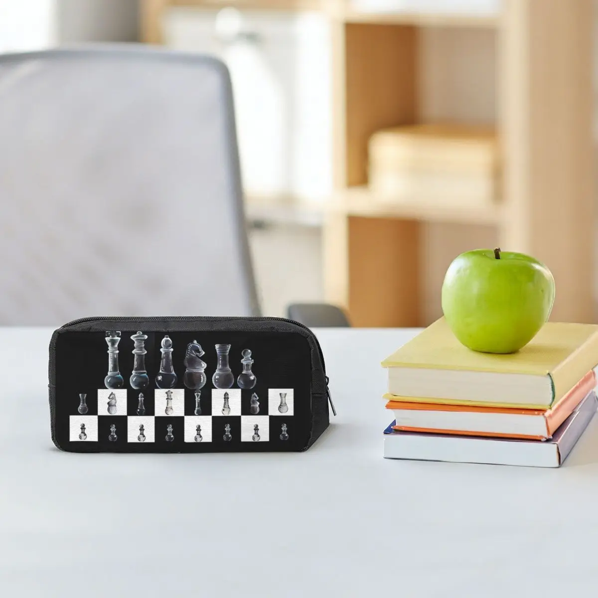 

Classic Chess Chess Pieces On Board Pencil Cases for Student Gifts Pen Box Pencil Bag Large Capacity Pencil Pouch Pen Holder
