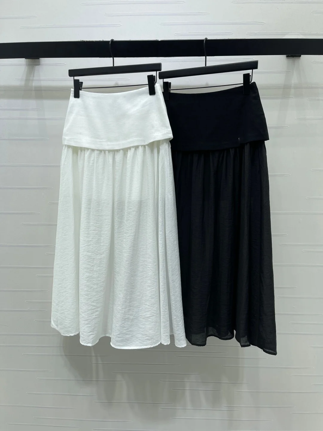 26 New Patchwork Embroidered Long Skirt with Double Waistband Layers and Embroidery - Long Skirt with Wide Flared Hem