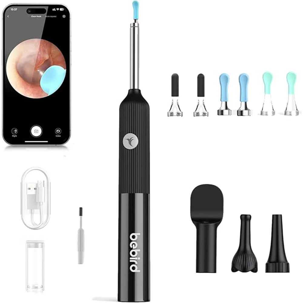 

Earsight Ear Cleaner with Flexible Ear Camera Otoscope, Visual Ear Pick Tweezers Wax Remover, Ear Cleaning Kit