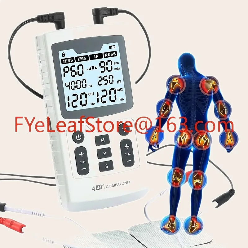 4 in 1 Interferential Current Tens EMS Combo Unit for Physiotherapy Rehabilitation Clinic