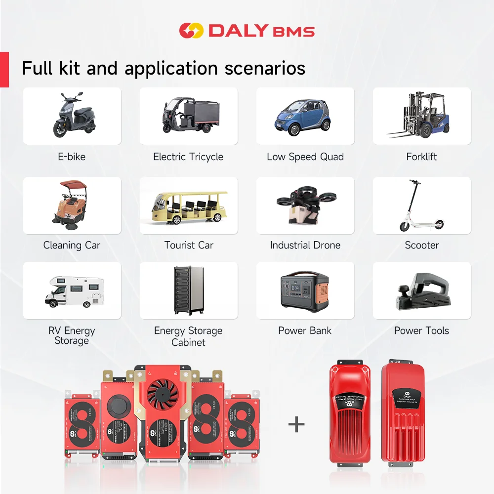 Daly Smart BMS 15A Parallelo Lifepo4 8S 24V 16S 48V 100A 150A 250A Li-Ion 7S 10S 13S 14S 16S 20S Bluetooth CAN Balance Board