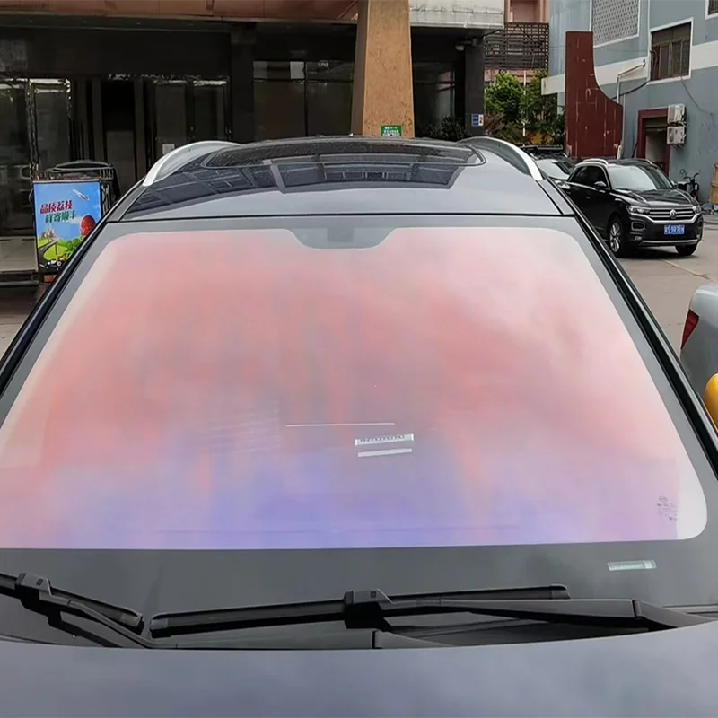 Free Sample Color Changing Orange Pink Sunset red chameleon tint Front Film Car Window Solar chameleon tint 85% vlt