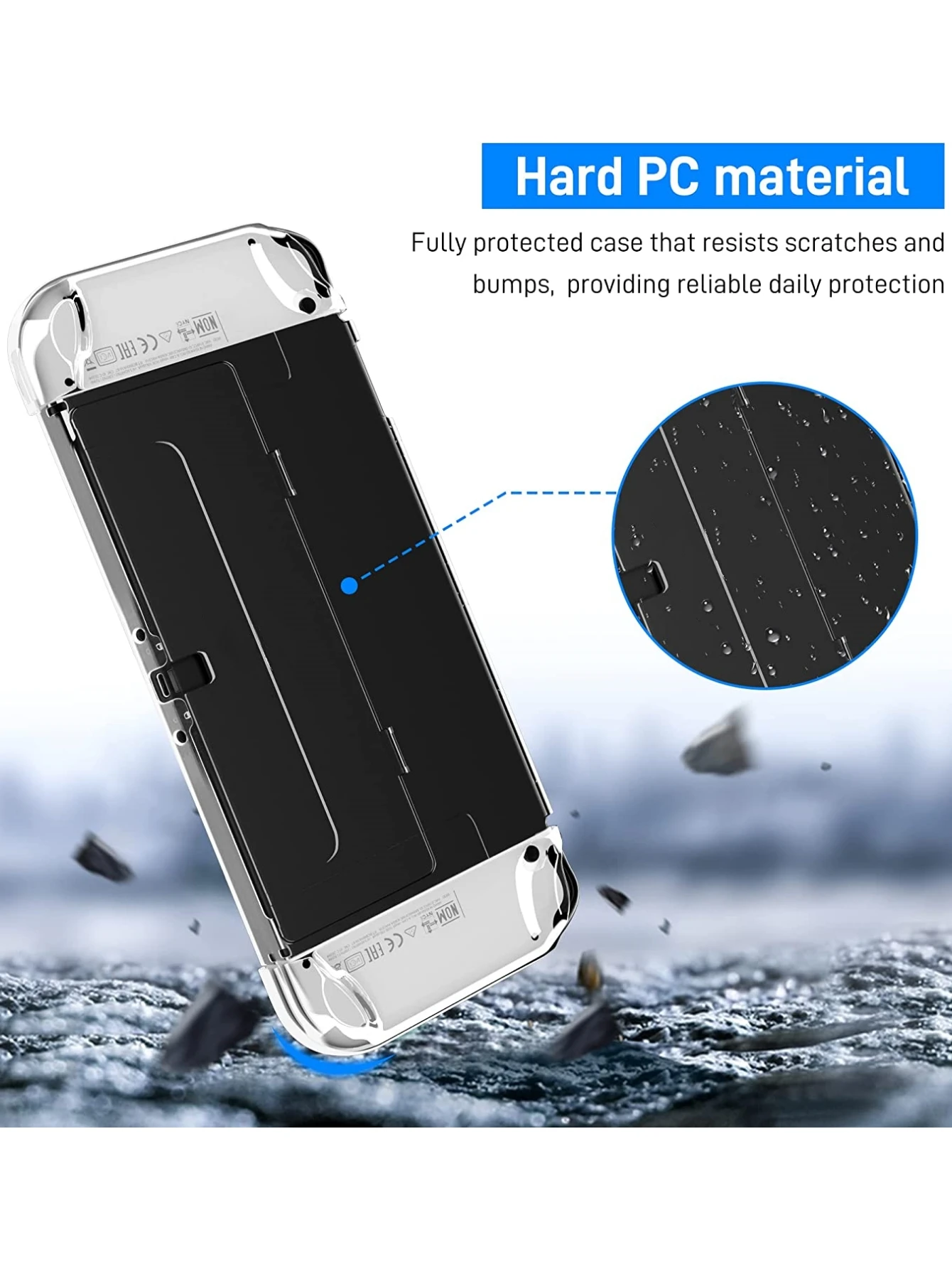 Transparente Hülle für Switch OLED, transparente, dockbare Hülle, kompatibel mit Switch-Schutzhüllen