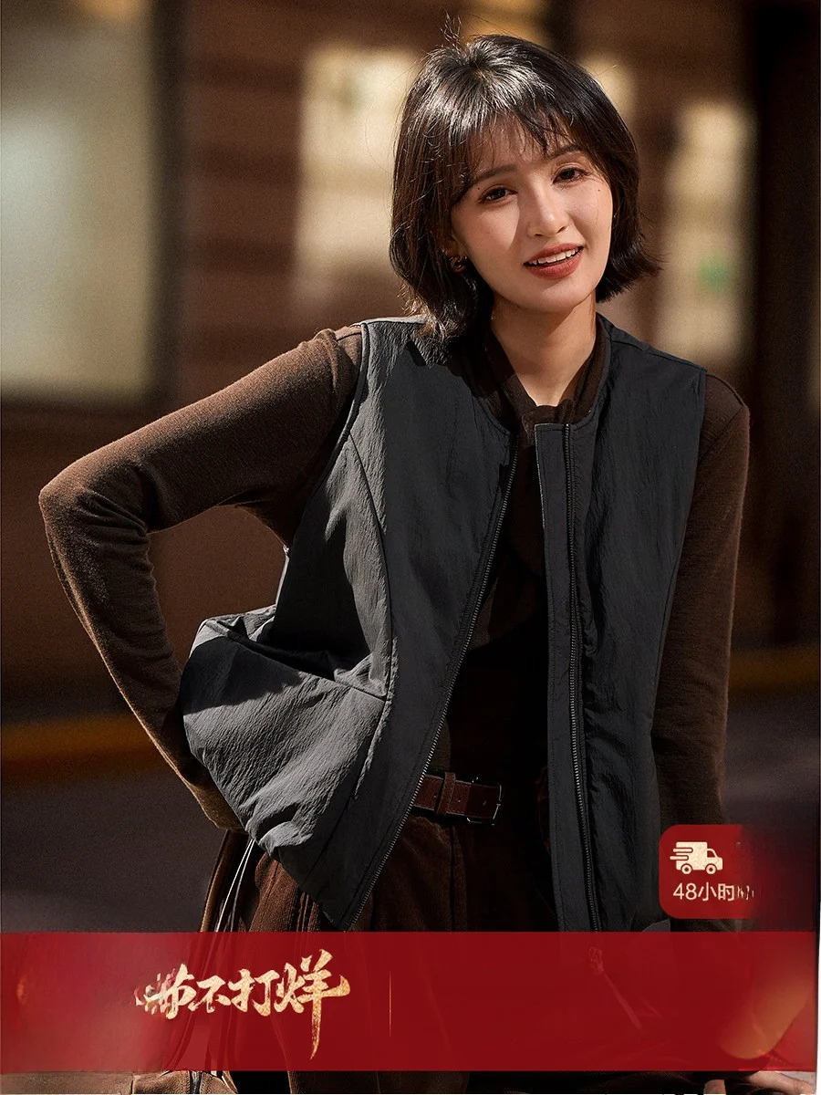 

Xhange Warm Core Double ket Casual Water-Resistant Cotton Vest New Snowy 26 Sle Commute Faion Polyester Fabric